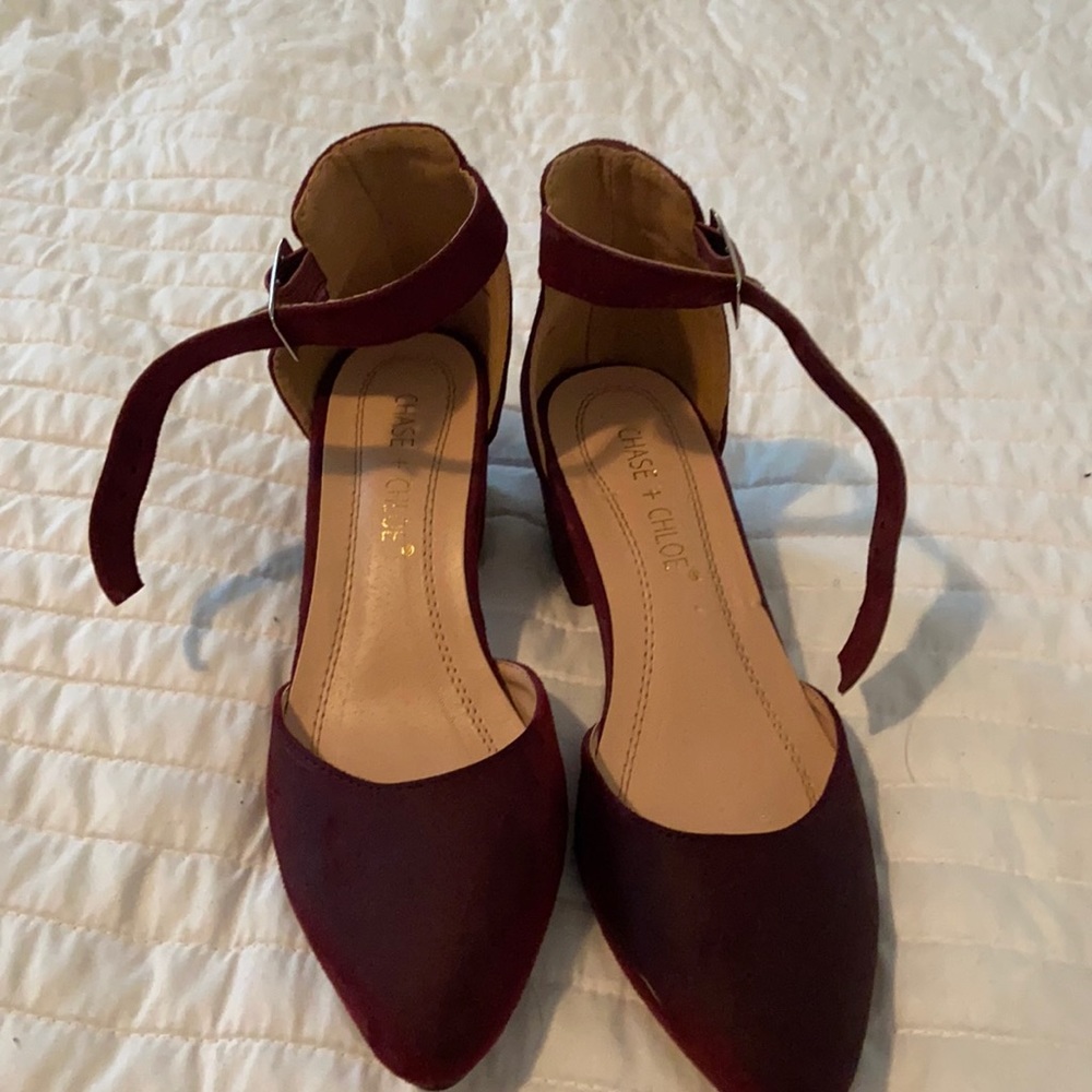 Wore one time for a high school dance . They just sit there :( maroon purple.